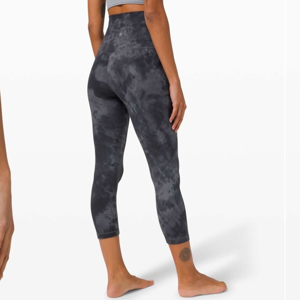 Lululemon Align Super High Rise Crop 21” Diamond Dye Grey Size 6 Nulu - Picture 6 of 8